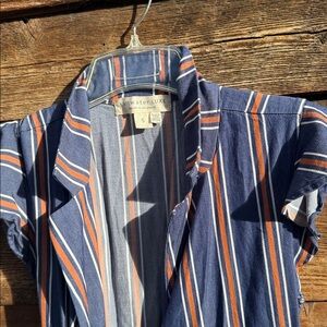 saltwater luxe wrap Striped Blue and Orange Women's Dress